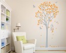 Tree Leaves Birds Wall Decal, Tree Leaves Birds Wall Decal for Bedroom, Vinyl Birds Leaves Tree Wall Decal Tree Stickers 